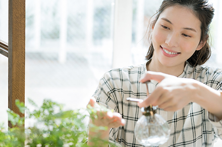 切り花や観葉植物の水やり